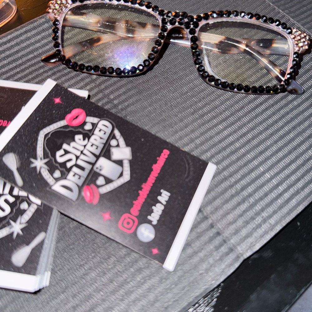 Stylish Black Bedazzled Glasses